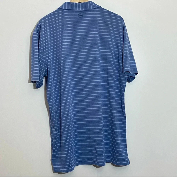 Peter Millar crown crafted  men’s blue striped golf polo preppy shirts size L - Picture 2 of 9
